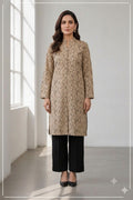 Unstitched Black Allover Block Printed 2-Pcs Katan Silk Suit