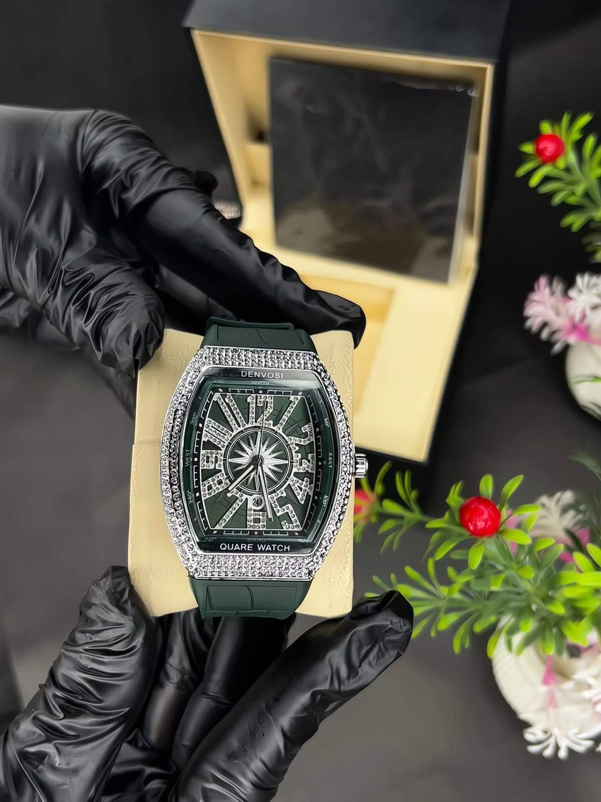 Denvosi Luxury Diamond Studded Strap Men’s Watch