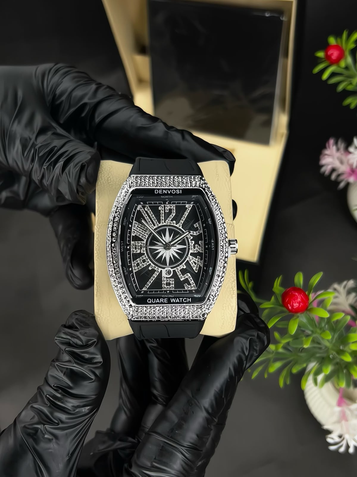 Denvosi Luxury Diamond Studded Strap Men’s Watch